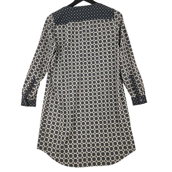 Ann Taylor Loft Shirt Dress SP Small Petite Batik Medallion Print Lagenlook Boho - Picture 4 of 11